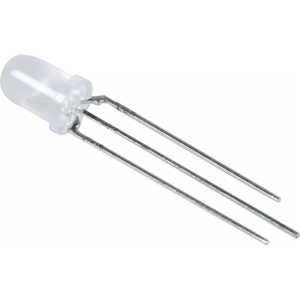 L-59EYW - Светодиод 5мм/красный/625нм/20-60мкд - желтый/588нм/20-40мкд/белый матовый/60°