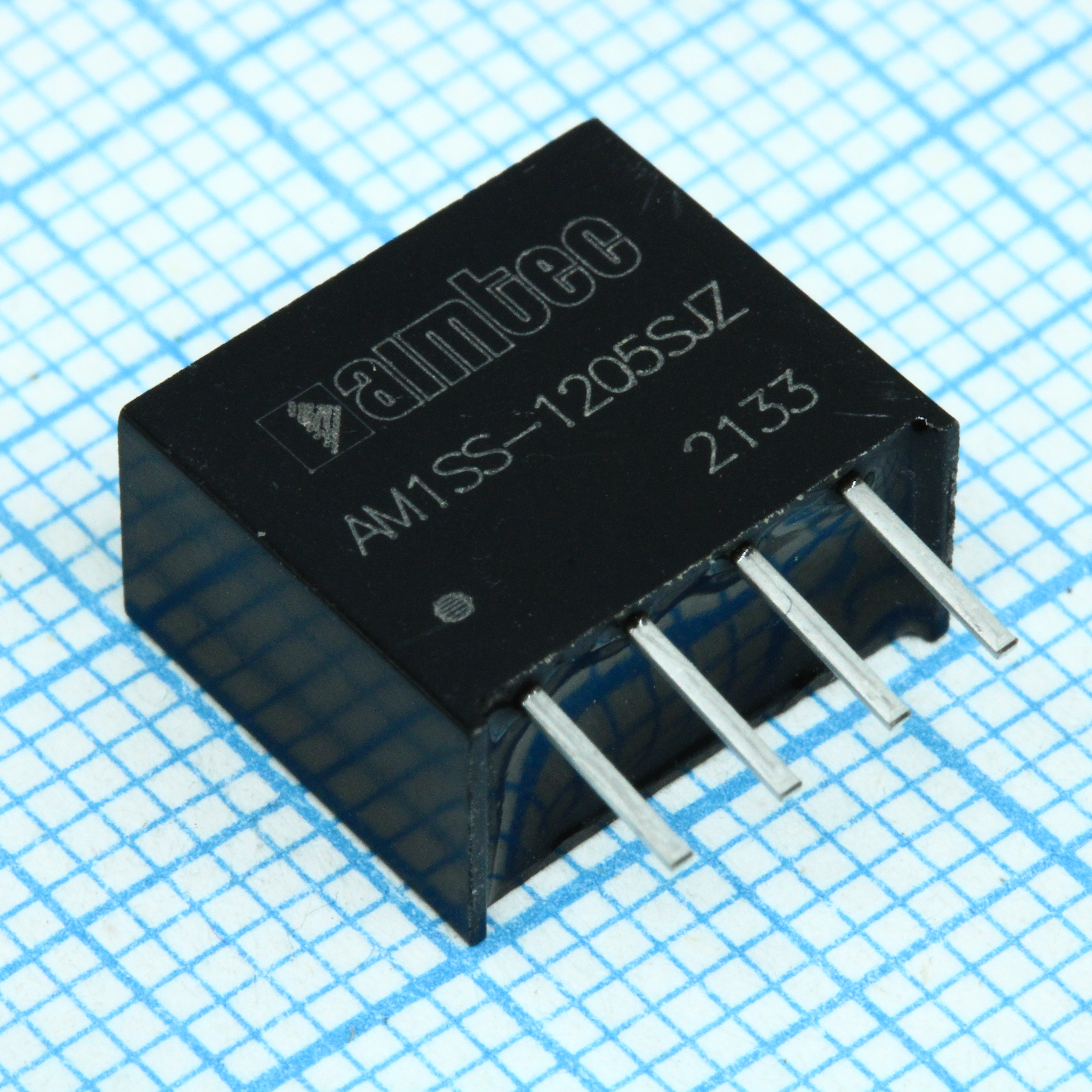 AM1SS-1205SJZ - DC/DC, 1Вт, вход 10.8…13.2В, выход 5В/0.02…0.2А, изоляция 1500В DC, КПД 80%, максимальная емкостная нагрузка не более 2400мкФ, SIP4, 11.6x6x10.1мм, -40…105°C, пластик
