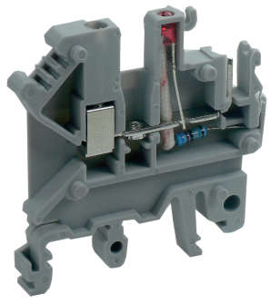 Клемма для внешн. разъема UKJ-2.5V/5.08X24 - Клемма для подключения внешнего разъема, с LED 24V, шаг 5,08 мм, тип фиксации провода: винтовой, номинальное сечение: 2,5 мм кв., 12A, 250V, ширина: 5,08 мм, цвет: серый, тип монтажа: DIN 35