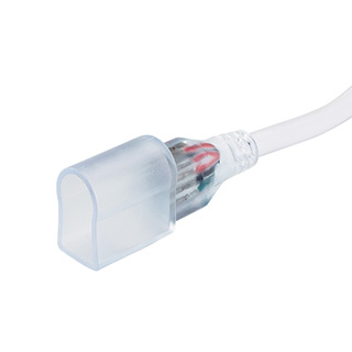 Коннектор с проводом ARL-U15-Wire-RGB-24V 022061 - Коннектор питания для подключения гибкого неона сечением 26х17 мм с напряжением питания DC24V. Длина провода 300 мм, 4 контакта подключения (RGB неон). Укомплектован силовым коннектором, заглушкой, клипсо