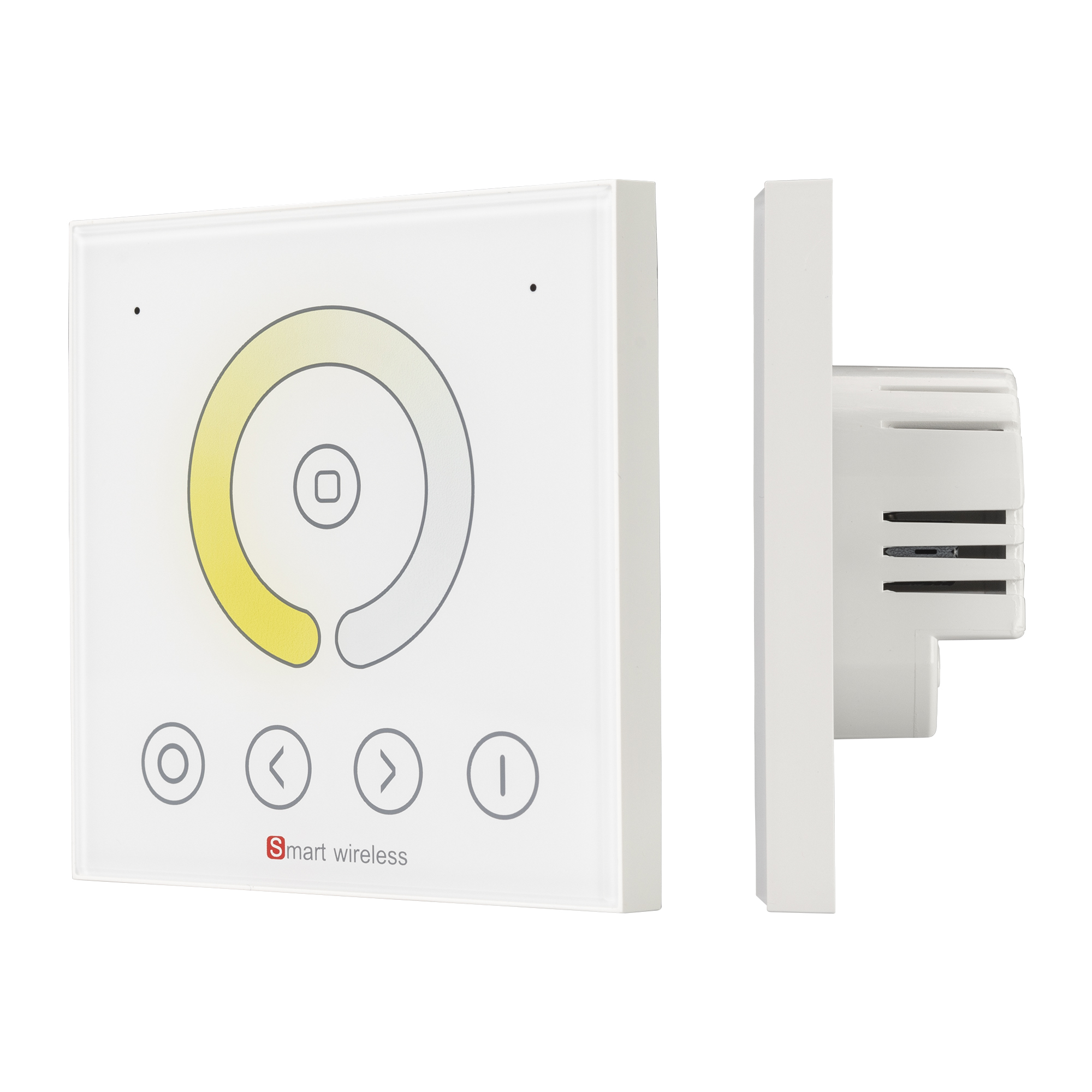 Панель ARL-2022-MIX (12-24V, 4x4A, Sens) 032359 - Встраиваемая сенсорная панель (Европейский стандарт) для управления MIX светодиодными лентами, цвет белый. 4 канала (2 пары параллельных каналов), питание DC 12-24V, ток нагрузки 4x4A, мощность нагрузки 19