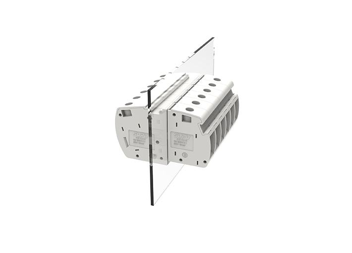 Проходная клемма SCWH16 - Проходная клемма, через стенку, номинальное сечение: 16 мм кв., фиксация провода винтовая, 800V, 76A, цвет: серый