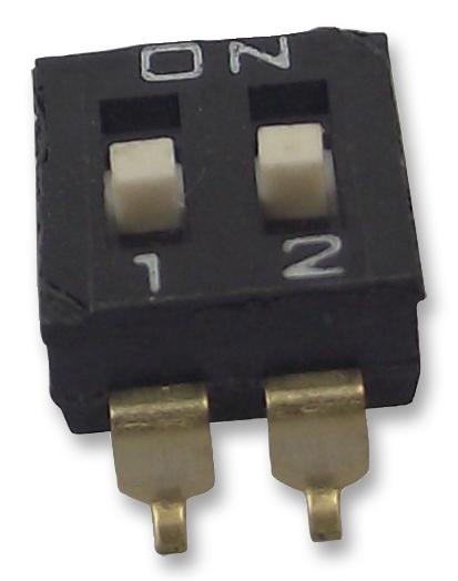 A6S2104H - Переключатель DIP 2 группы 0.025А 24В для поверхностного монтажа 1000 циклов шаг 2.54мм