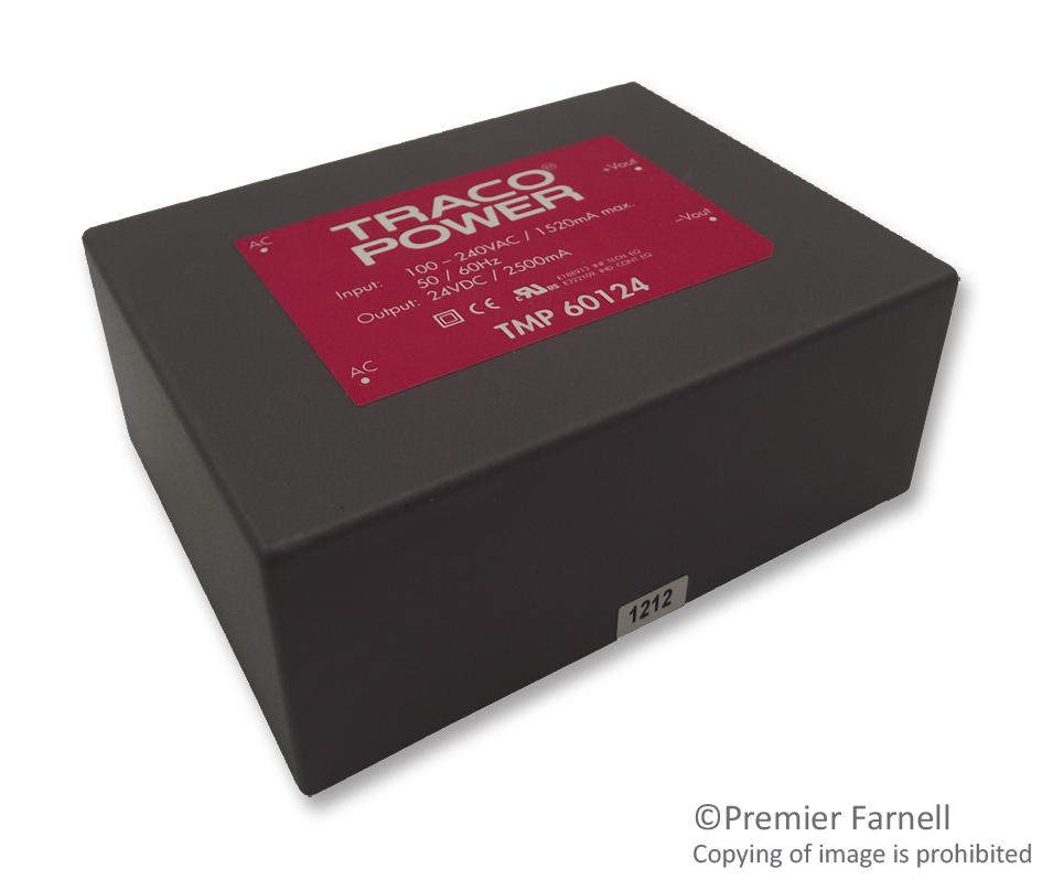 TMP 60124 - Преобразователь AC/DC выход 24В 2.5A 60Вт 7-выводов