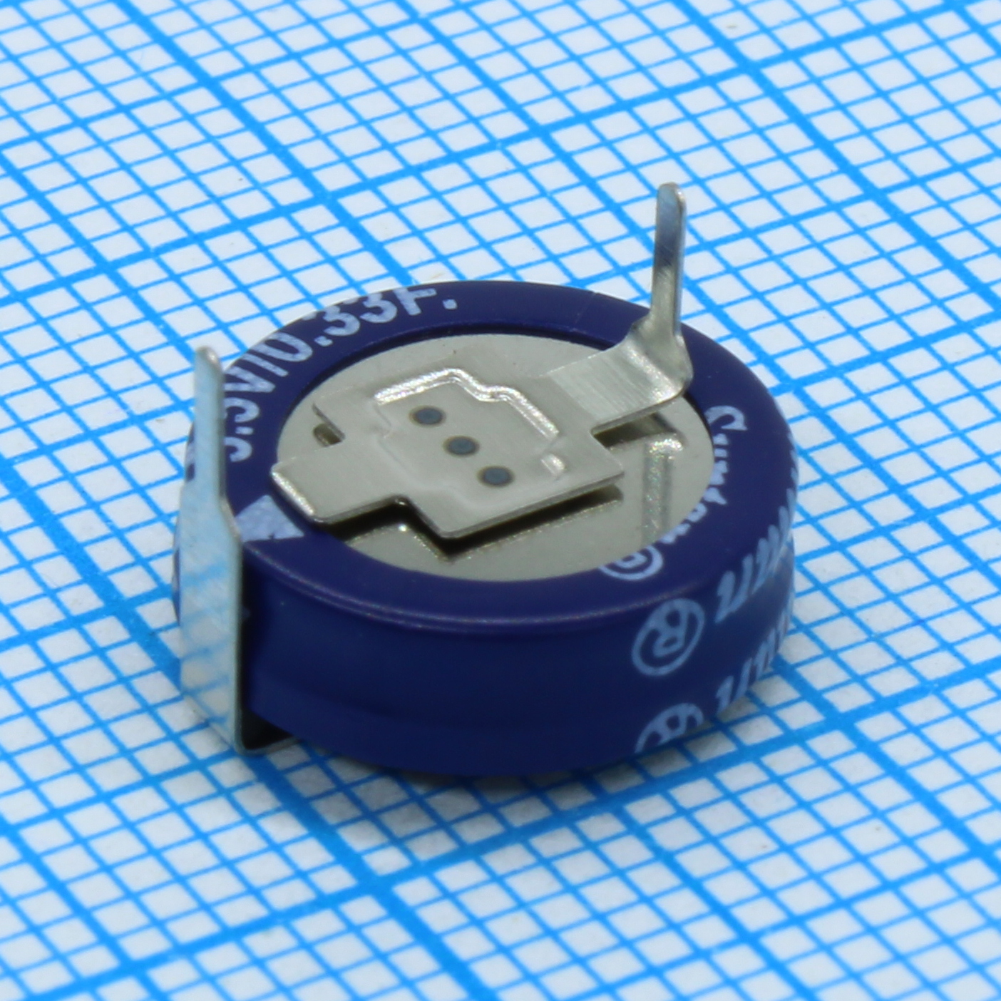 TS12-01-5R5-H334DZDR - Ионистор стандартный мини 5,5V, 0,33F, -25...+70°C, 1000h, 10,5x5,4mm, горизонтального исполнения