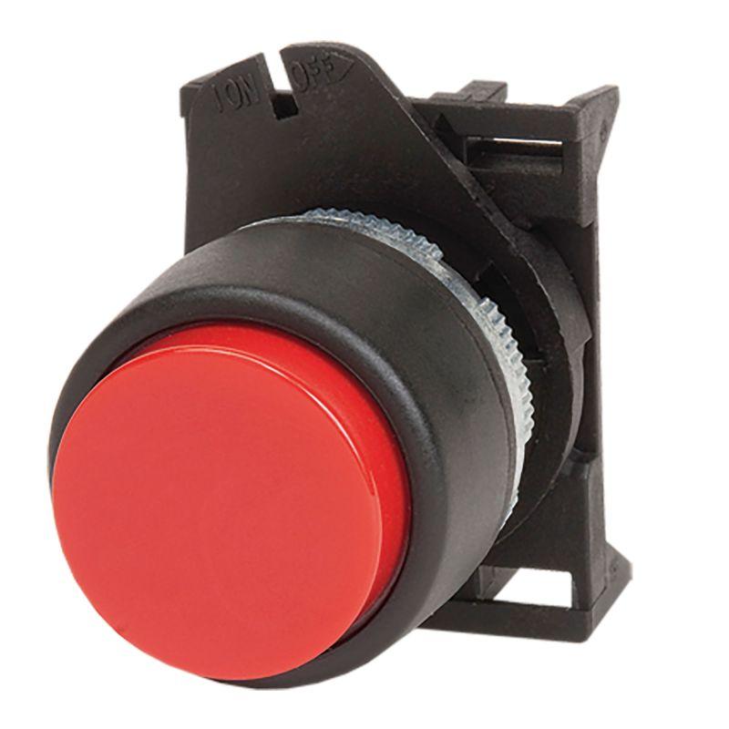 Кнопка выпуклая прозрачная без фиксации, красная ABDLR1