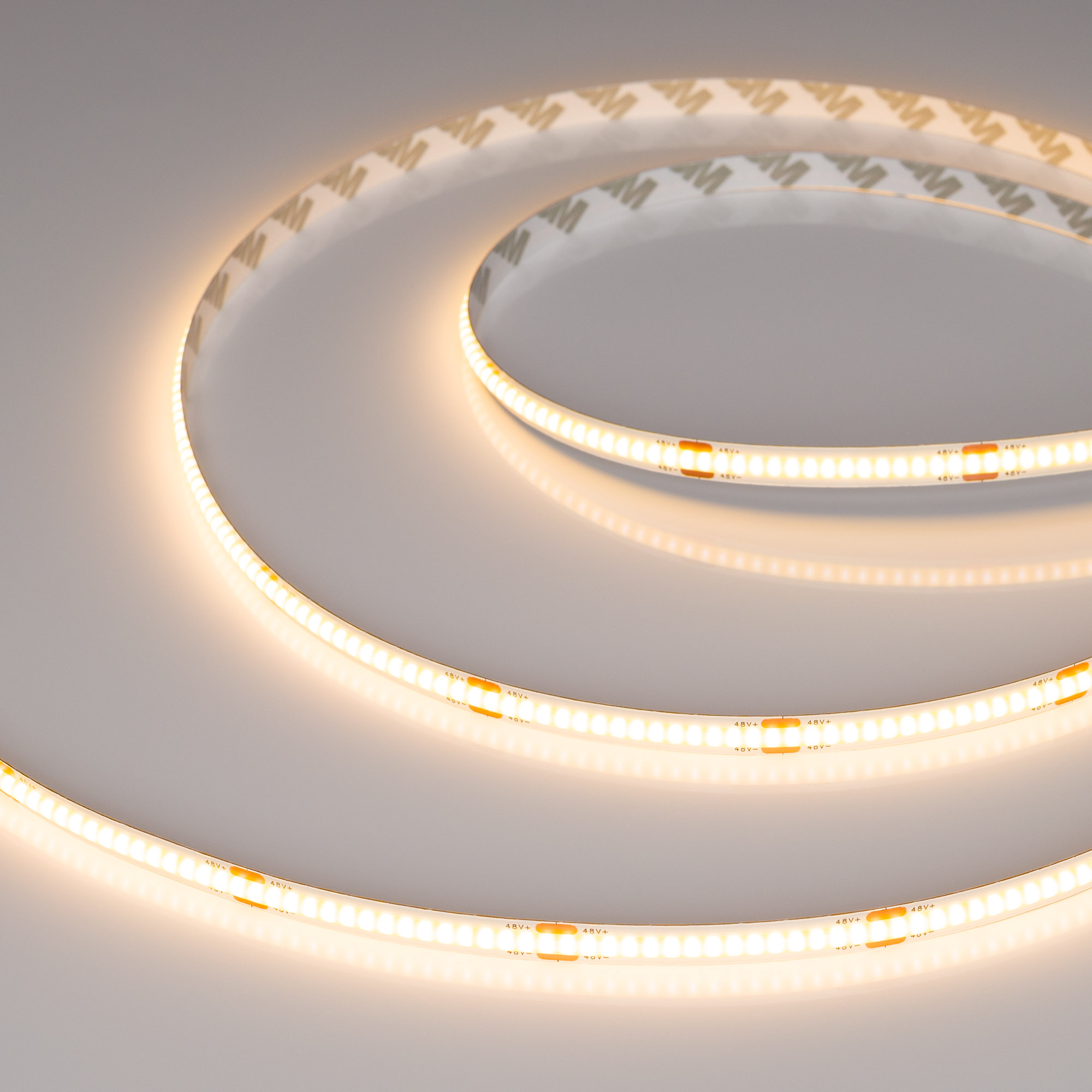 Лента COB-X320-8mm 48V Warm2700 (8 W/m, IP20, 50m PRO REEL) 043242 - Лента COB (монтажная бобина 50 м) сплошной засветки без видимых светодиодов. Светодиоды CSP 320 шт/м (16000 шт на 50м). Цвет свечения ТЁПЛЫЙ 2700K, высокий индекс цветопередачи CRI>90, у