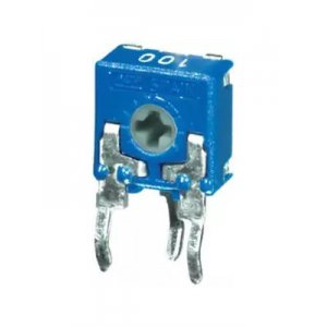 CA6XH2,5-50KA2020 - Потенциометр с линейной характеристикой 50кОм 0.1Вт ротор - под крестообр отвер, регулировка сбоку, 6,5x6,5мм, расстояние между выводами 5,0/2,5мм