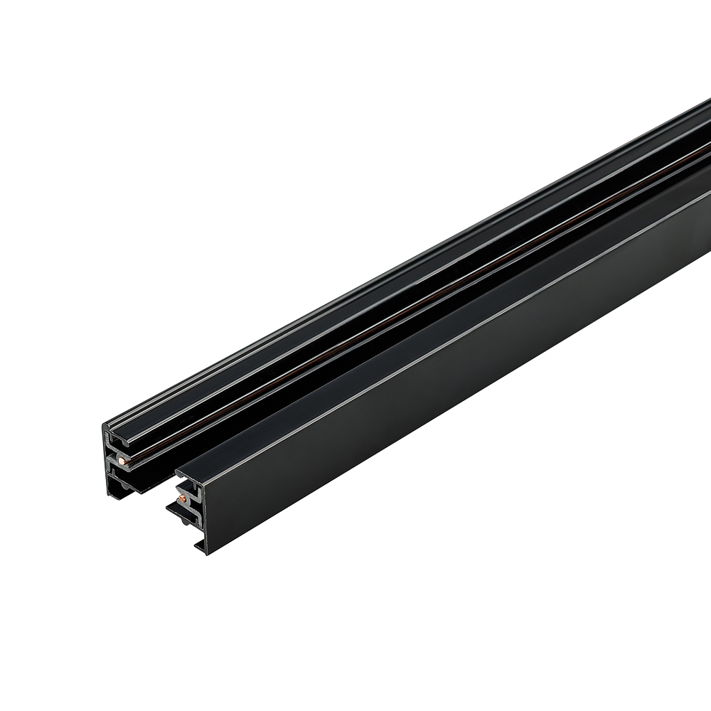 Трек LGD-2TR-TRACK-1000-BK (C) 022771 - 1м черный глянцевый трек (шина) для однофазных трековых светильников, 2 провода. Коннектор питания и заглушка приобретаются отдельно. При использовании с треками и аксессуарами другой серии возможно отличие по цвету