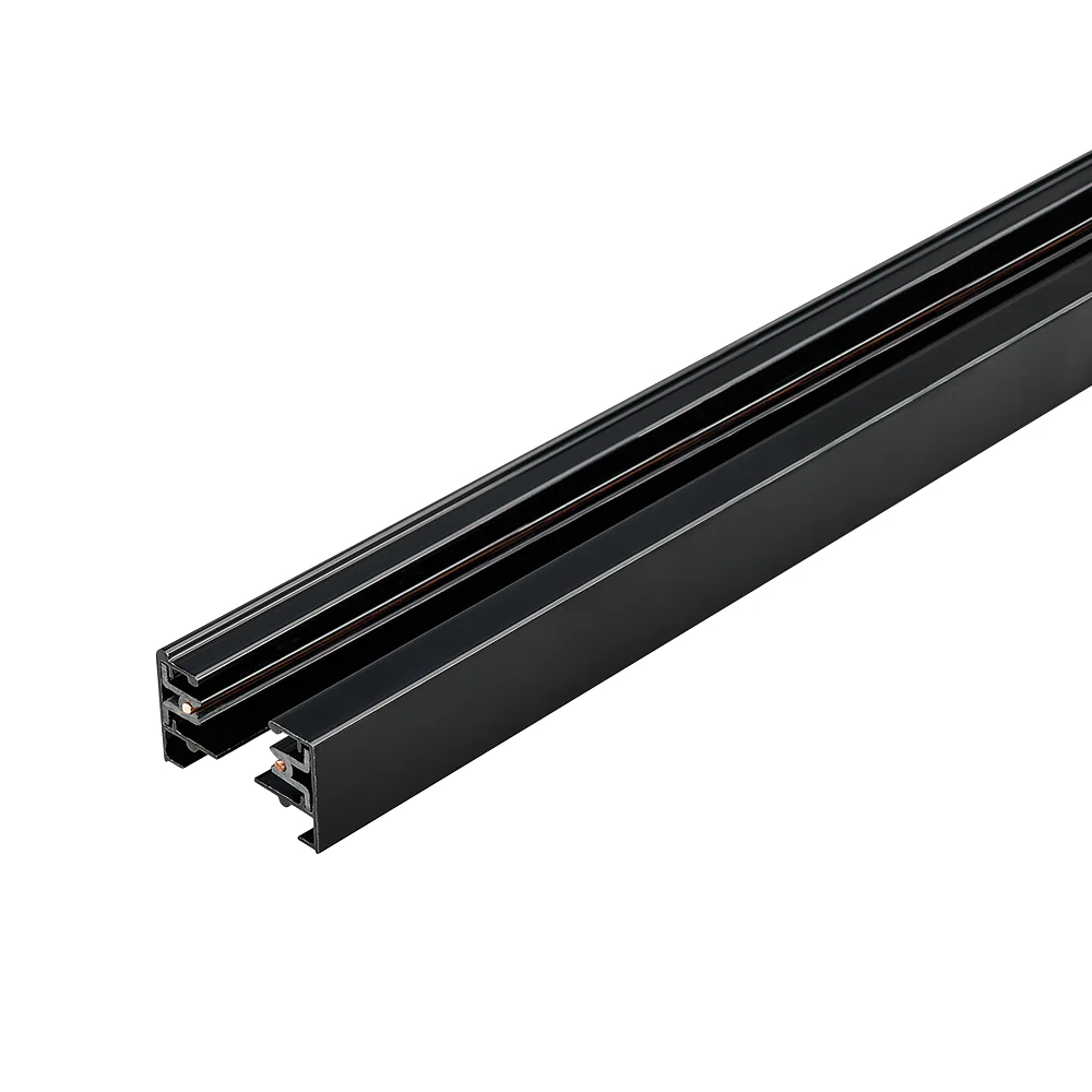 Трек LGD-2TR-TRACK-2000-BK (C) 022772 - 2м черный глянцевый трек (шина) для однофазных трековых светильников, 2 провода. Коннектор питания и заглушка приобретаются отдельно. При использовании с треками и аксессуарами другой серии возможно отличие по цвету