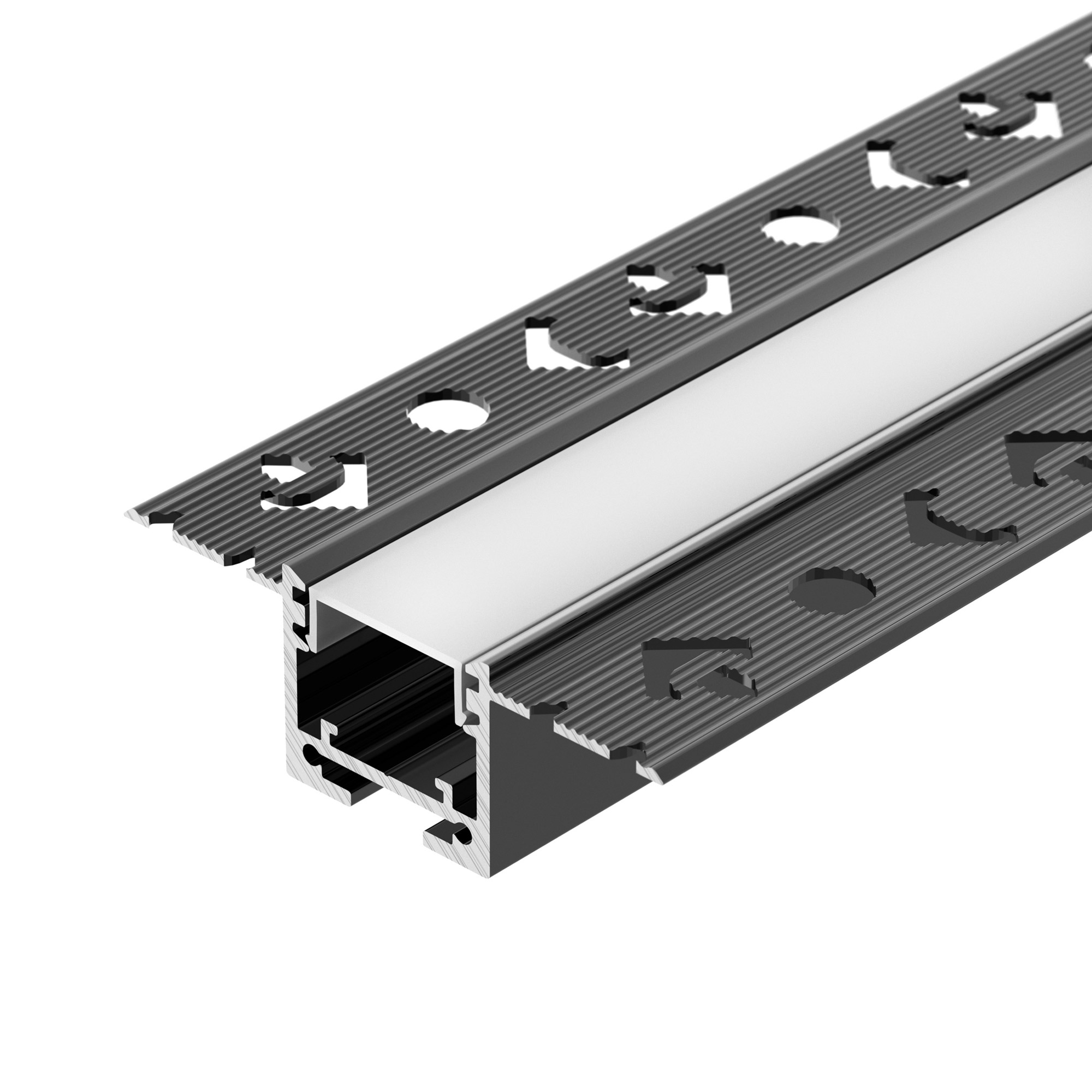 Профиль SL-LINIA20-FANTOM-2500 BLACK 039071 - Алюминиевый профиль для светодиодных лент и линеек. Скрытая установка (под строительную отделку). Цвет - чёрный RAL9005 (порошковая окраска). Габаритные размеры (LхWхH): 2500x65x22 мм. Ширина площадки для лент