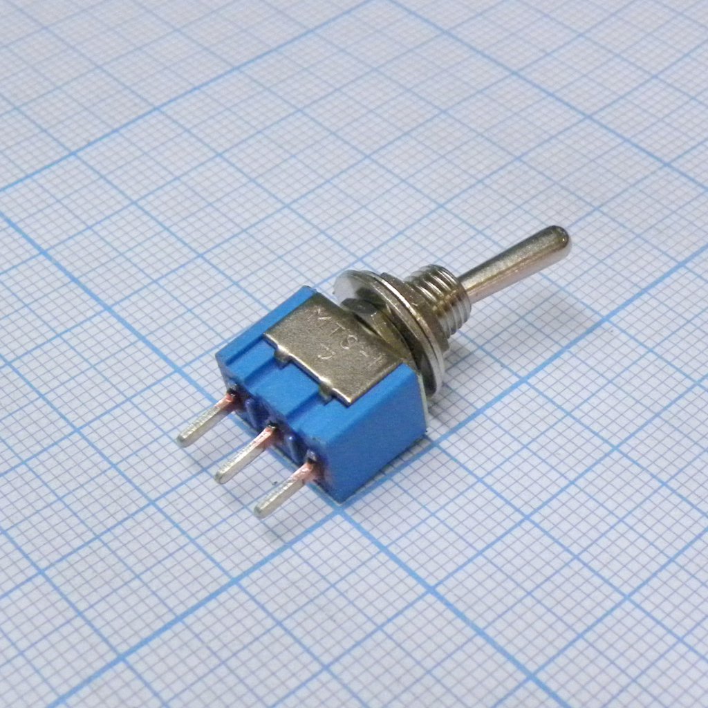 MTS-102 A-2 - Тумблер ON-ON 1 группа контактов 3А, 250В на плату