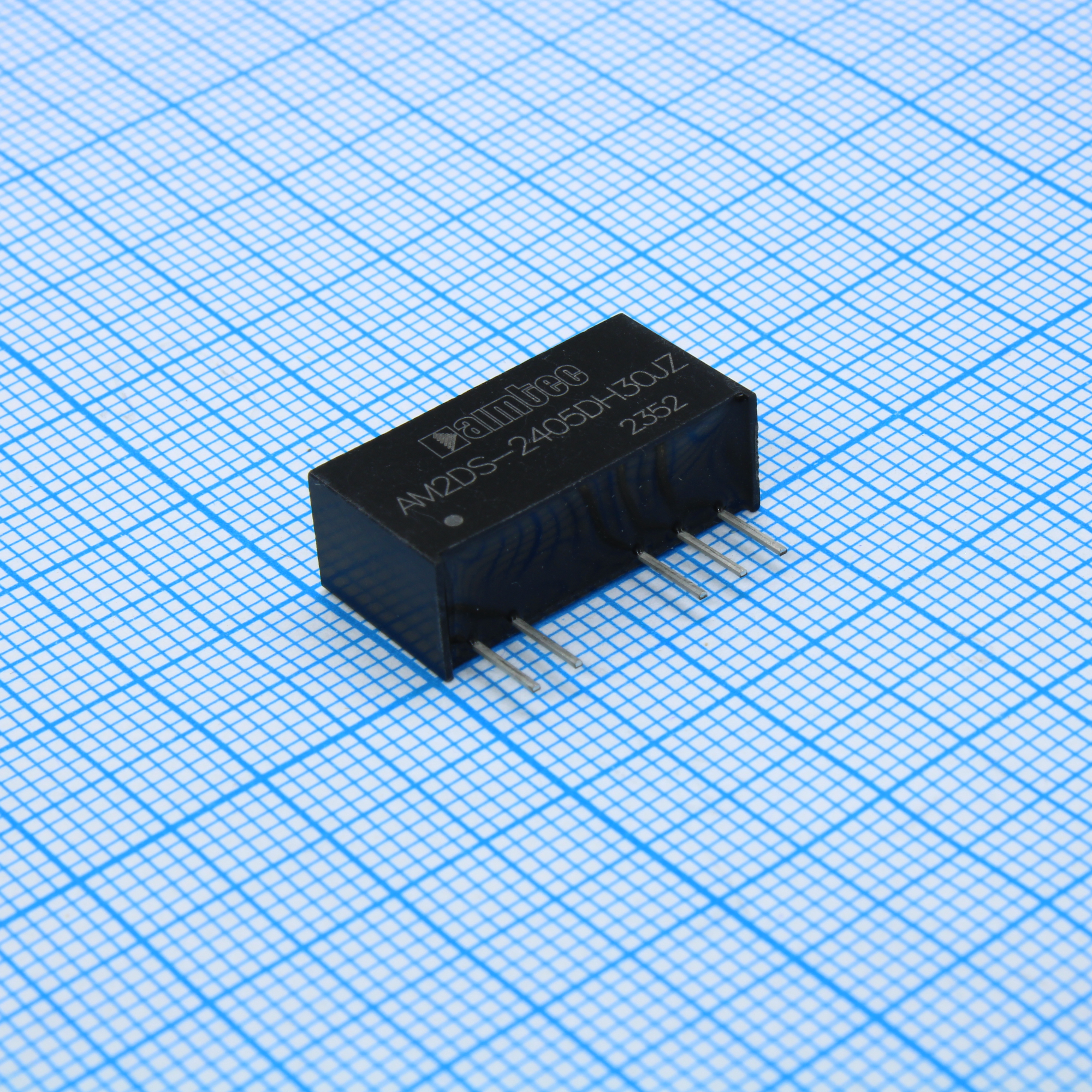 AM2DS-2405DH30JZ - DC/DC, 2Вт, вход 21.6…26.4В, выход ±5В/±0.02…0.2А, изоляция 3000В DC, КПД 80%, максимальная емкостная нагрузка не более 1200мкФ, SIP7, 19.65x7.05x10.16мм, -40…105°C, пластик