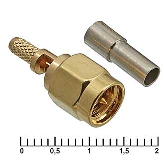 SMA-JC-316P - Разъем высокочастотный, штекер SMA обжим под RG316