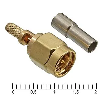 SMA-JC-316P - Разъем высокочастотный, штекер SMA обжим под RG316