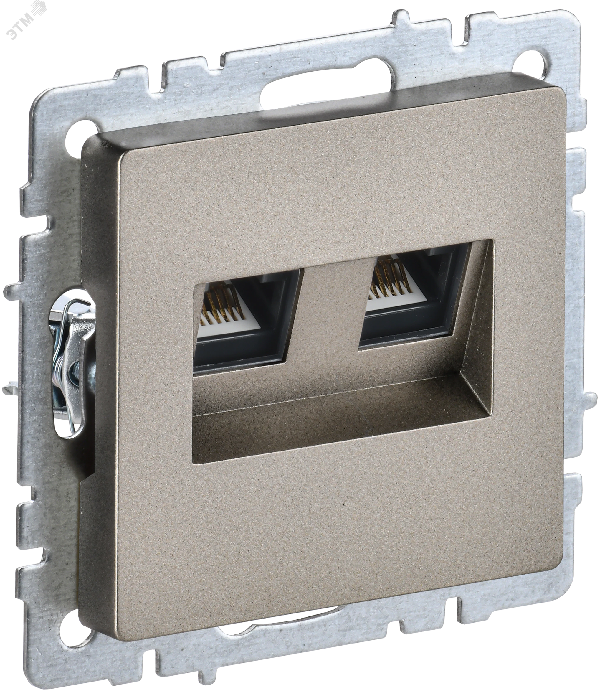 Розетка компьютерная двойная СП RJ45 кат.5E BRITE РК10-2-БрШ шампань BR-K20-1-K37