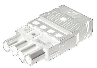 Разъем GST18I4F S2 ZR1    WS - Вилочный разъем на кабель диам. 9,5 - 11,5 мм, 4 полюса, пружинная фиксация, номинальное напряжение: 250/400V, номинальный ток: 20A, цвет: белый, серия gesis GST18i4