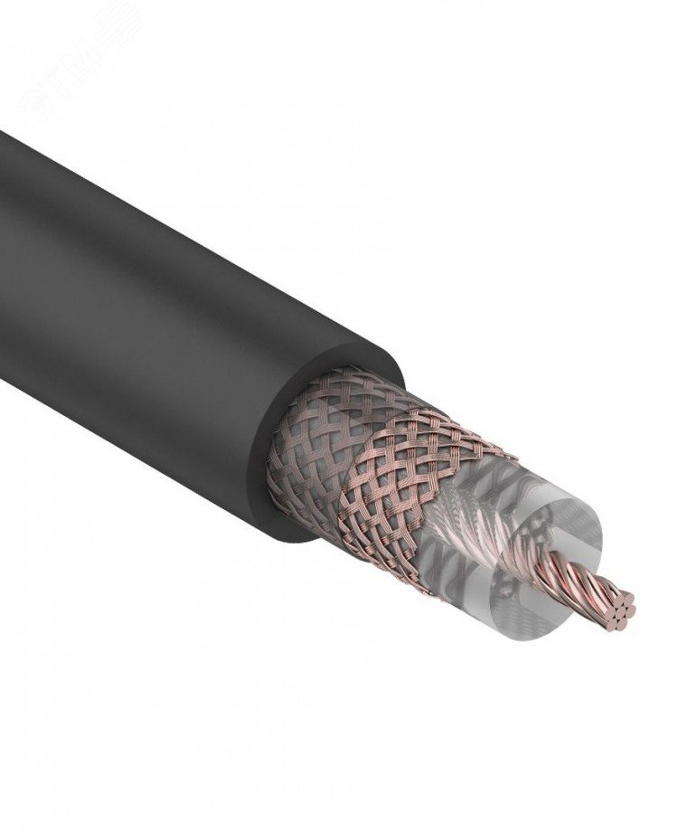 Кабель коаксиальный RG-213, 50 Ом, Cu/Cu, 96%, 100м, OUTDOOR, черный - в бухте 100м для прокладки вне помещений