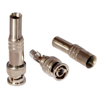 BNC-PP SCREW - Разъем высокочастотный, штекер BNC, под винт на кабель RG6, RG59, пружина