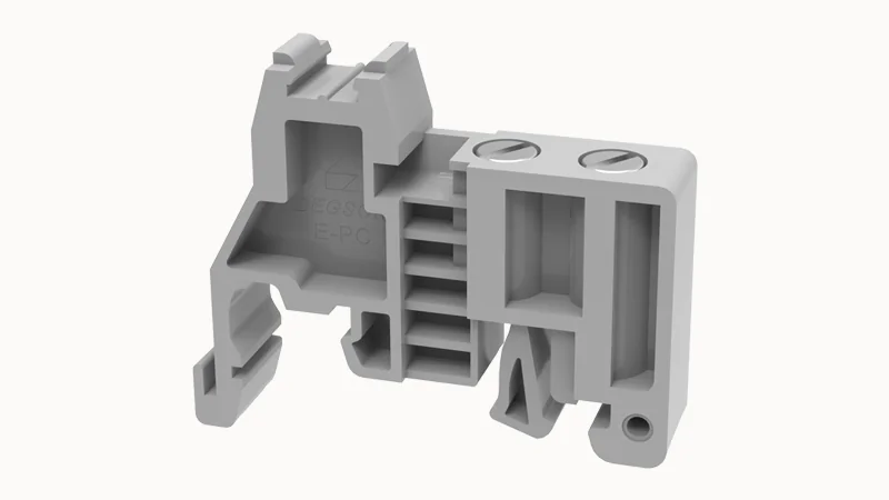 Концевой стопор E-PC-01P-11-00Z(H) - Концевой стопор на рейку DIN35, тип зажима: винт, ширина: 9,5 мм, цвет: серый, пластик