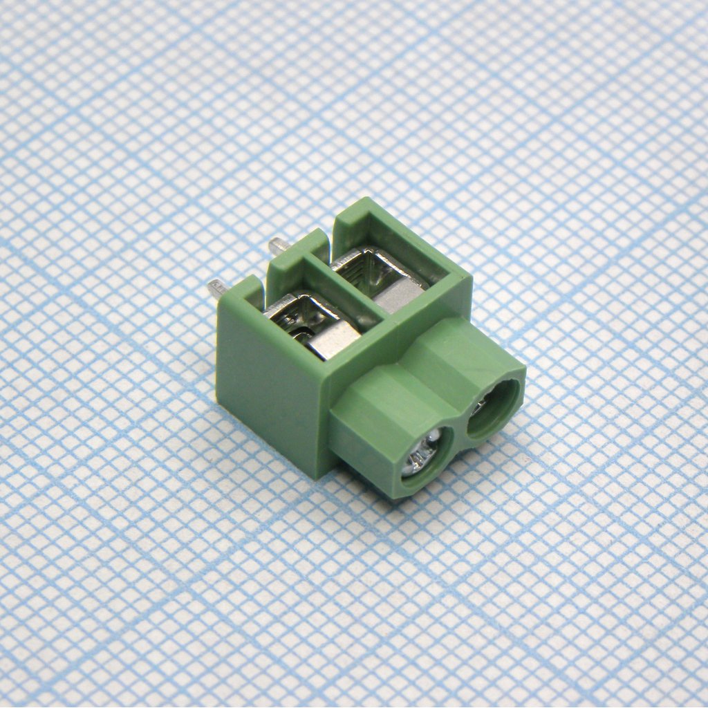 DG166-5.0-02P-14-00A(H) - Винтовой клеммный блок с защитой провода, 2 контакта. Серия DG166-5.0