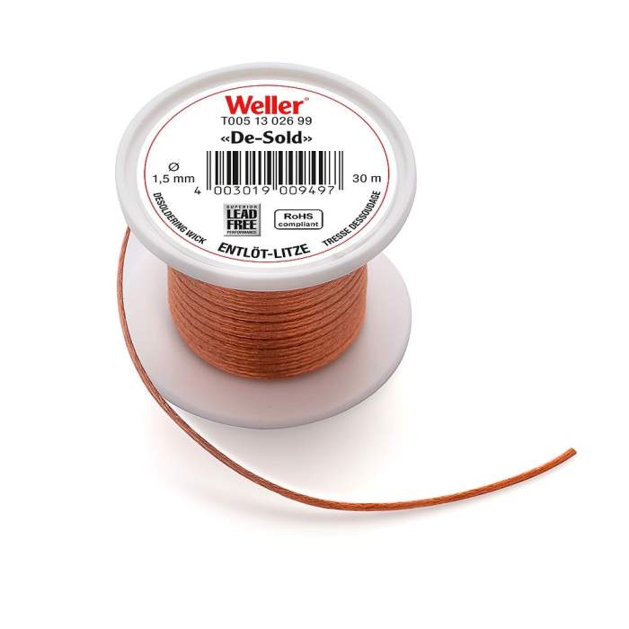 DESOLDERING WICK 1,5MM 30M - Оплетка для отпайки с флюсом, 1.5мм, длина 30м