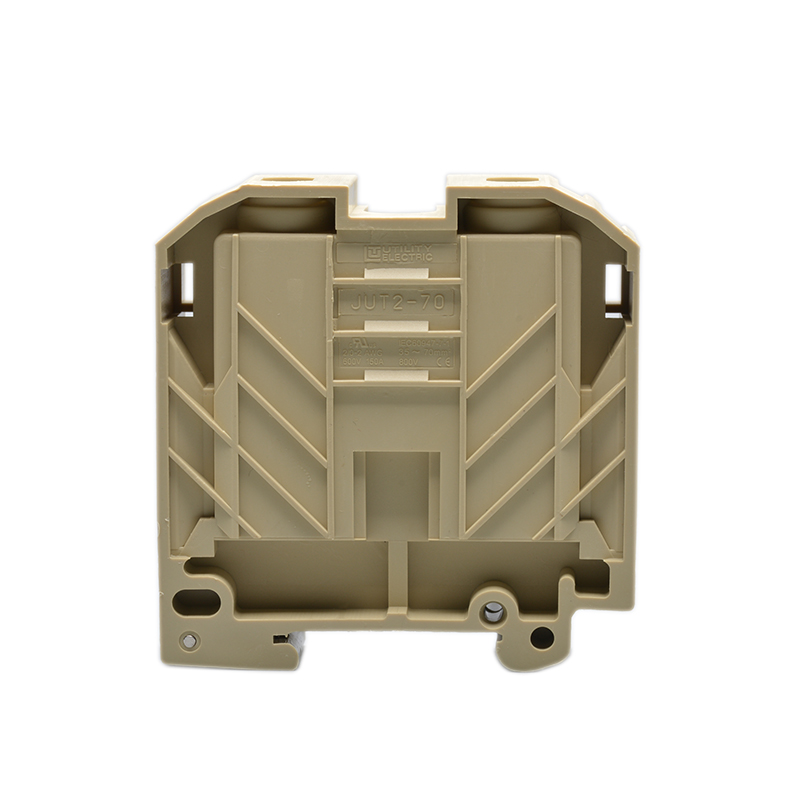 Проходная клемма JUT2-70-CM - Проходная клемма, тип фиксации провода: винтовой, номинальное сечение: 70 мм кв., 800V, 192A, ширина: 22 мм, цвет: желто-зеленвй, тип монтажа: DIN35