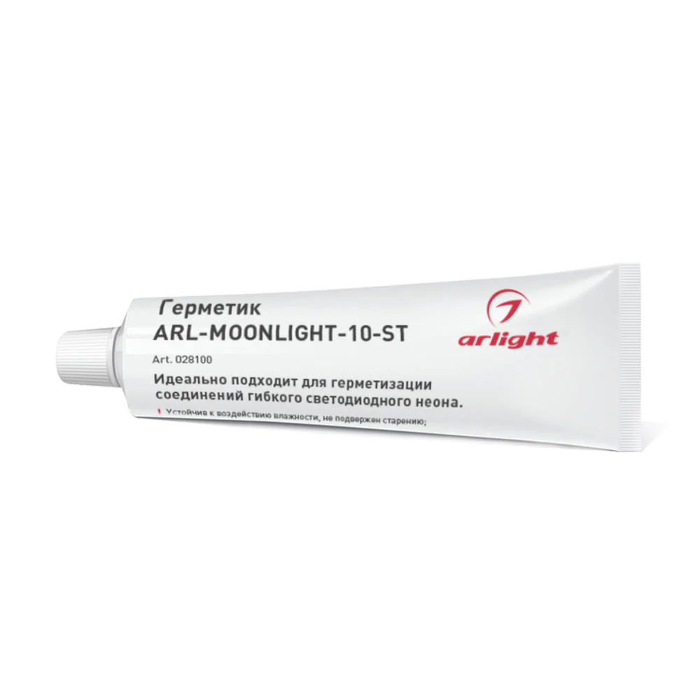 Герметик ARL-MOONLIGHT-10-ST 028100 - Силиконовый герметик для герметизации соединений гибкого силиконового светодиодного неона MOONLIGHT и GALAXY. Объем 10 мл.