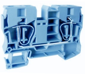 Проходная клемма UJ5-10(BU) - Проходная клемма, тип фиксации провода: пружинный, номинальное сечение: 10 мм кв., 65A, 800V, ширина: 10,2 мм, цвет: синий, тип монтажа: DIN 35