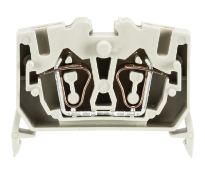 Клемма сдв. WKF 2,5/MD/35 - Сдвоенная проходная клемма, тип фиксации провода: пружинный, номинальное сечение: 2,5 мм кв., 24A, 800V, ширина: 10 мм, цвет: серый, тип монтажа: DIN 35