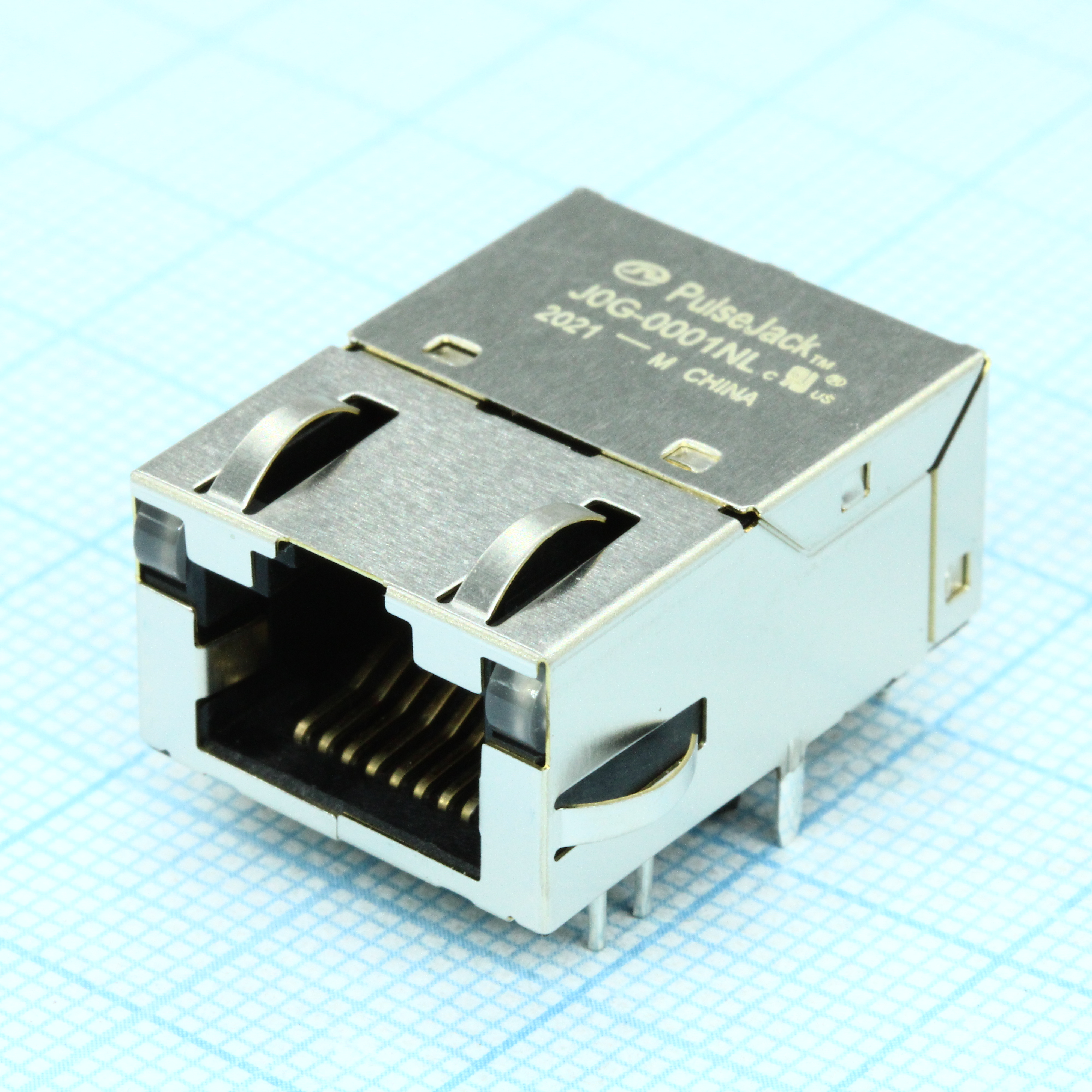 J0G-0001NL - Модульный разъем RJ45, 2 светодиода зеленый/оранжевый и желтый