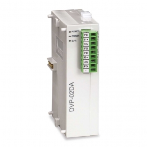 Модуль аналогового вывода DVP02DA-S - Модуль аналогового вывода: 2AO, 12bit, 24V DC , with RS485, SLIM