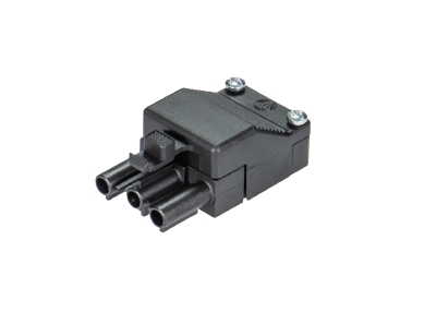GESIS ST18/3S ZEV SW RD 93.932.4353.0 - Вилочный разъем на кабель диам. 6,5 - 8,3 мм, 3 полюса, винтовая фиксация, без защелки, номинальное напряжение: 250V, номинальный ток: 16A, цвет корпуса: черный, цвет контактной вставки: черный, серия gesis ST18/3