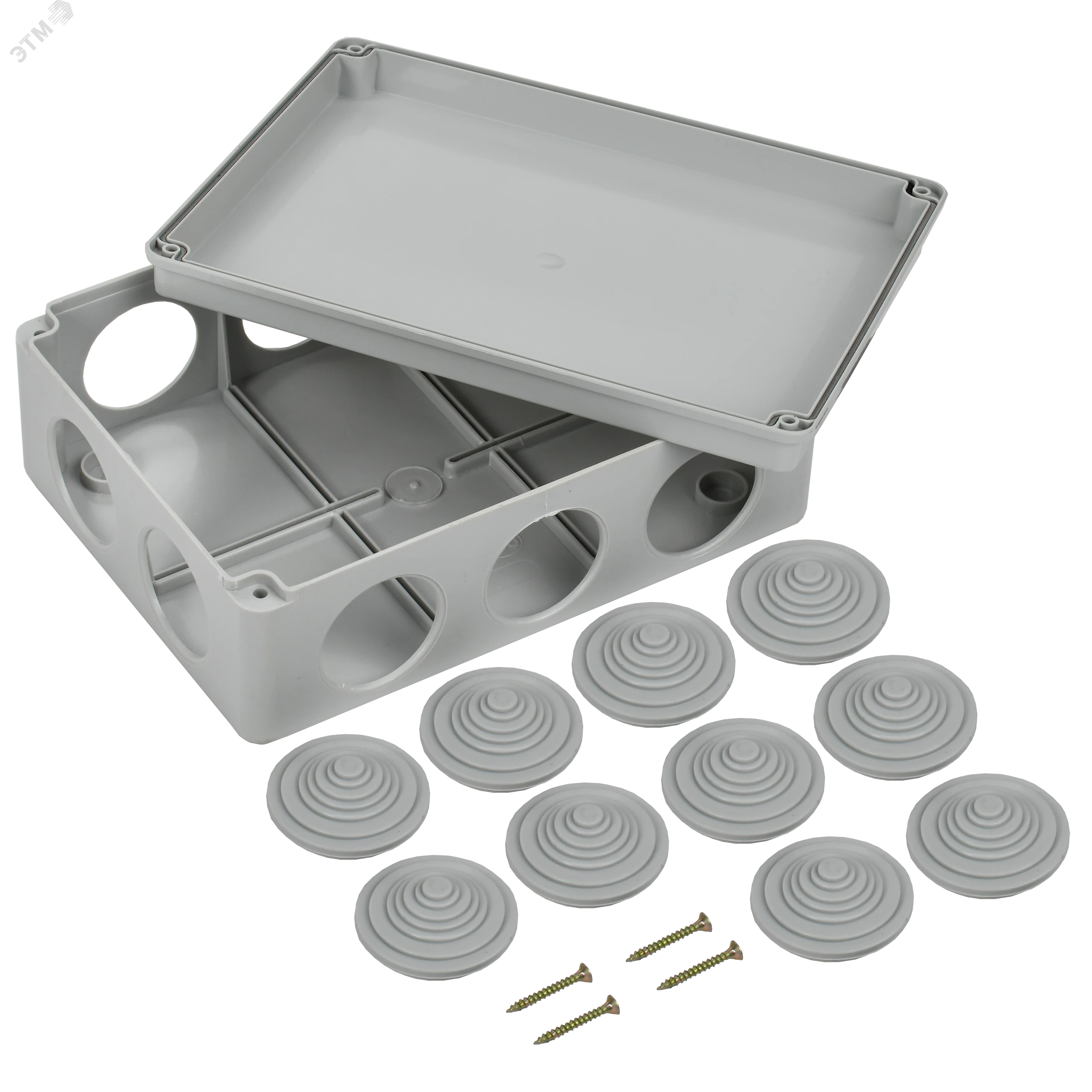 Коробка распаячная ОП 190х140х70 IP55 КМ41244 RAL7035 (10 гермовводов) UKO11-190-140-070-K41-55