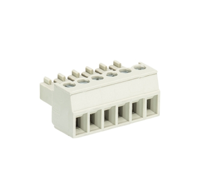 Розетка Wiecon 8513 B / 6 OB - Розеточный разъем, угловой, на кабель, шаг 3,5 мм, 6 полюсов, номинальное сечение: 1,5 мм кв., винтовая фиксация провода, 250V, 8А, без маркировки, цвет: серый, серия 8513 B