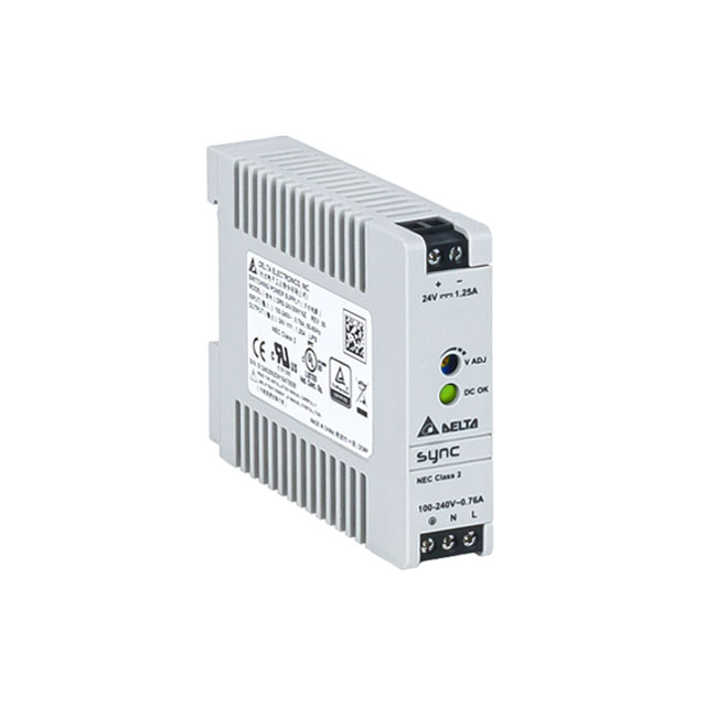 DRS-24V30W1NZ - Источник питания, однофазный, 24VDC / 1,25A, 30W, диапазон входных напряжений: 85 - 264VAC, габариты (мм): 75x21x89.5, вес 0,11 кг, монтаж: на DIN рейку