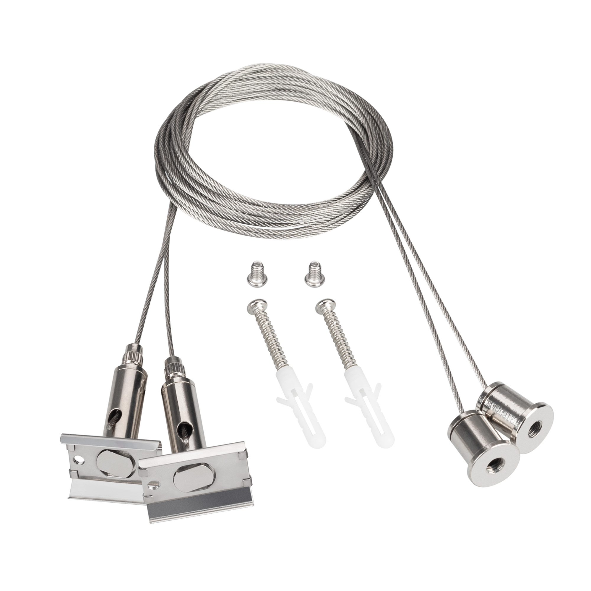 Подвес SL-LINE-4050-3L 2x2m Set 044679 - Набор для подвеса профилей SL-LINE-4050-3L-2000. В комплекте: трос 2 м - 2шт., винт с площадкой 9х12х2мм - 2шт., держатель - 2 шт., шуруп - 2 шт., саморез - 2 шт. дюбель - 2 шт., шайба гровер - 2 шт., .Цена за 1 ко