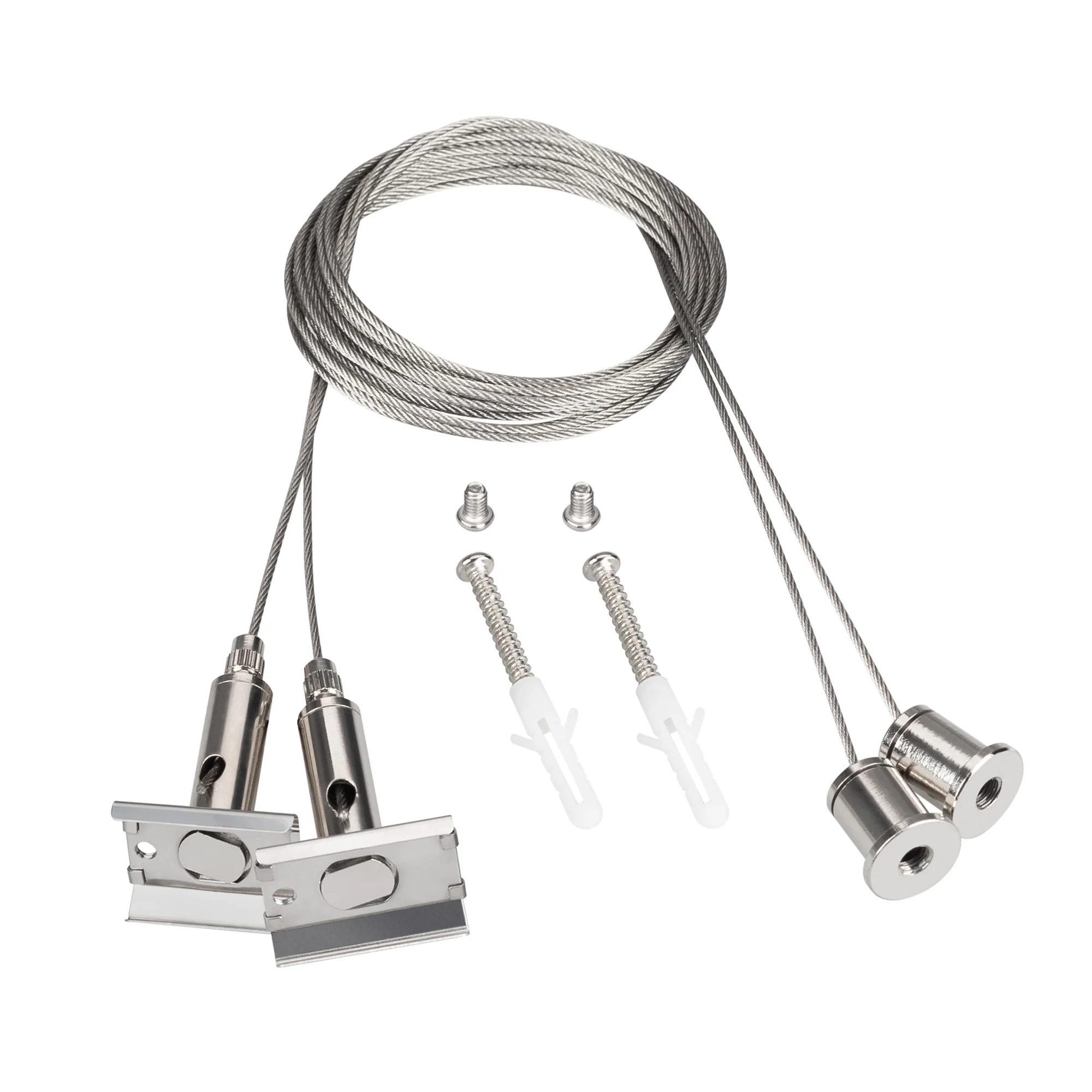 Подвес SL-LINE-4050-3L 2x2m Set 044679 - Набор для подвеса профилей SL-LINE-4050-3L-2000. В комплекте: трос 2 м - 2шт., винт с площадкой 9х12х2мм - 2шт., держатель - 2 шт., шуруп - 2 шт., саморез - 2 шт. дюбель - 2 шт., шайба гровер - 2 шт., .Цена за 1 ко