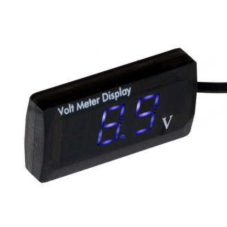 DMS-505 - Цифровой LED вольтметр DC 5-150В, QH-5729, синий, в комплекте держатель