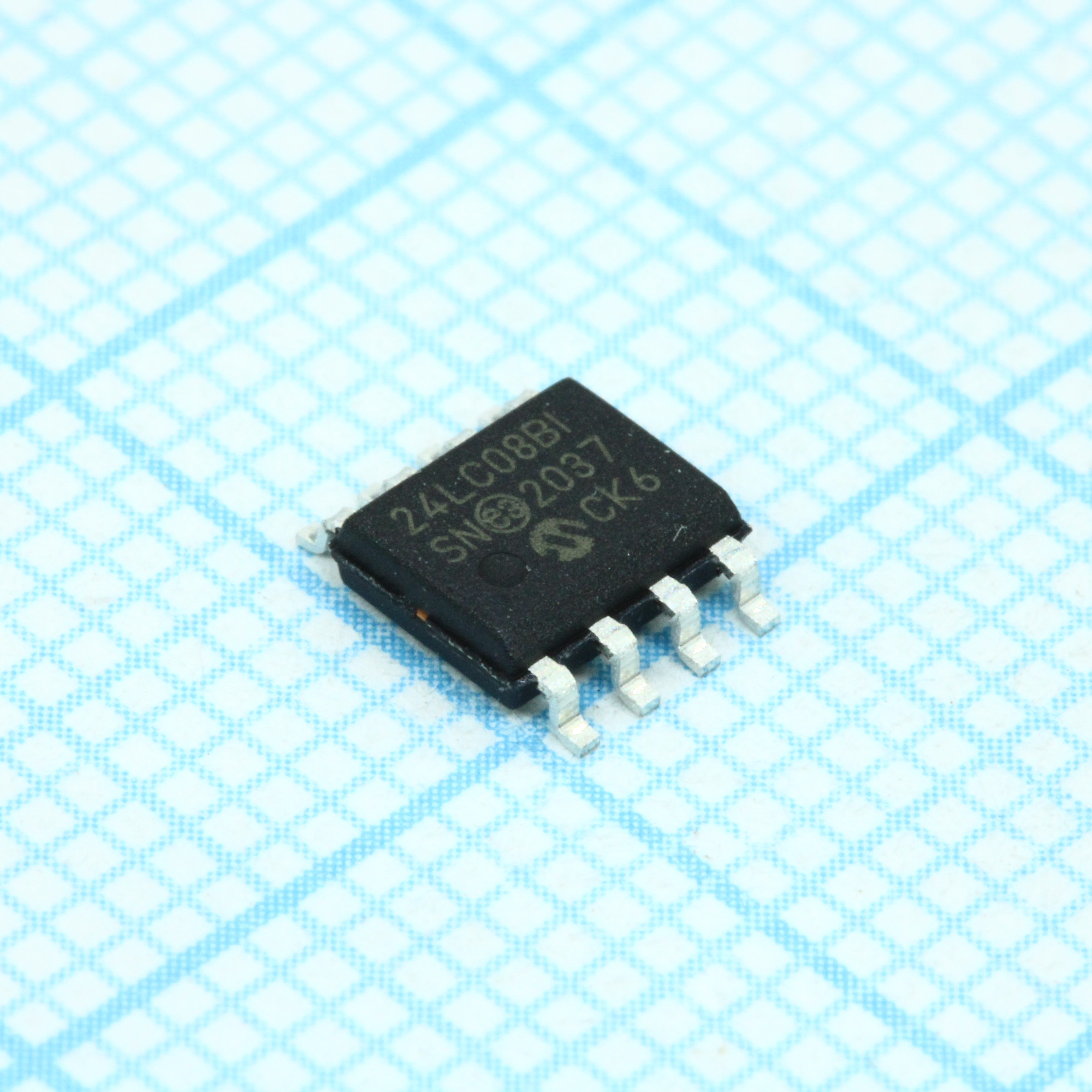 24LC08BT-I/SN - Энергонезависимое ППЗУ шина I2C  1Kx8