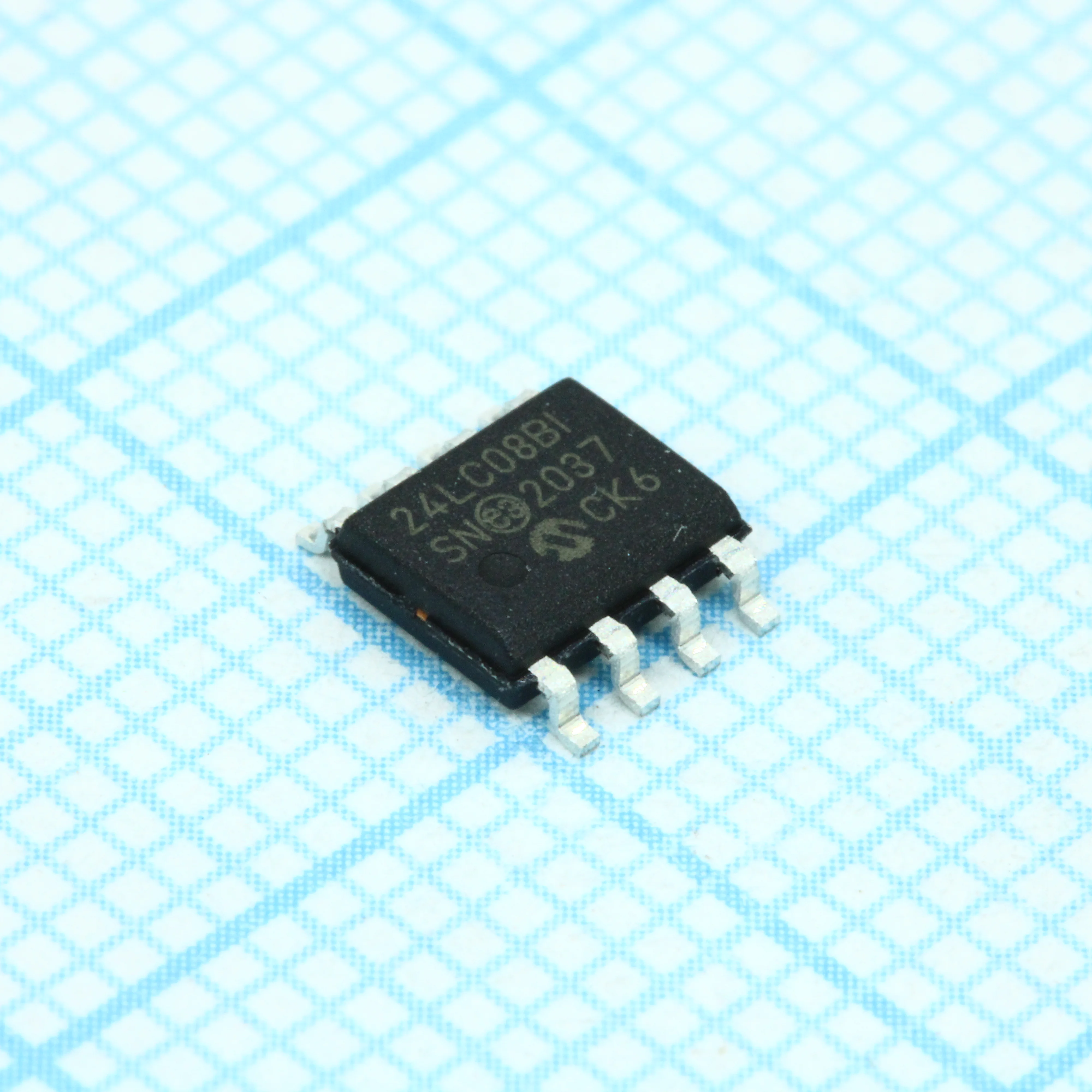 24LC08BT-I/SN - Энергонезависимое ППЗУ шина I2C  1Kx8