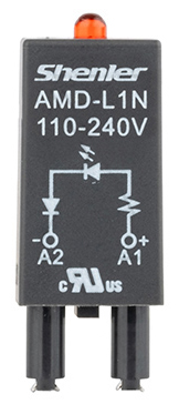 Модуль AMD-LTA 110-240V - Модуль для реле, 110 - 240VAC/DC, красный светодиод, цвет: черный, для колодок: SRU, SKF14, SKC, SKB, STB, SRC*-E, SRB, GZT, GZM, GZS, GZMB, ES32