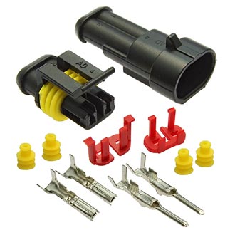 7021-1.5 - Разъем автомобильный соединитель 2 конт, 12/ 24 В, комплект вилка 7021-1.5-11, розетка 7021-1.5-21