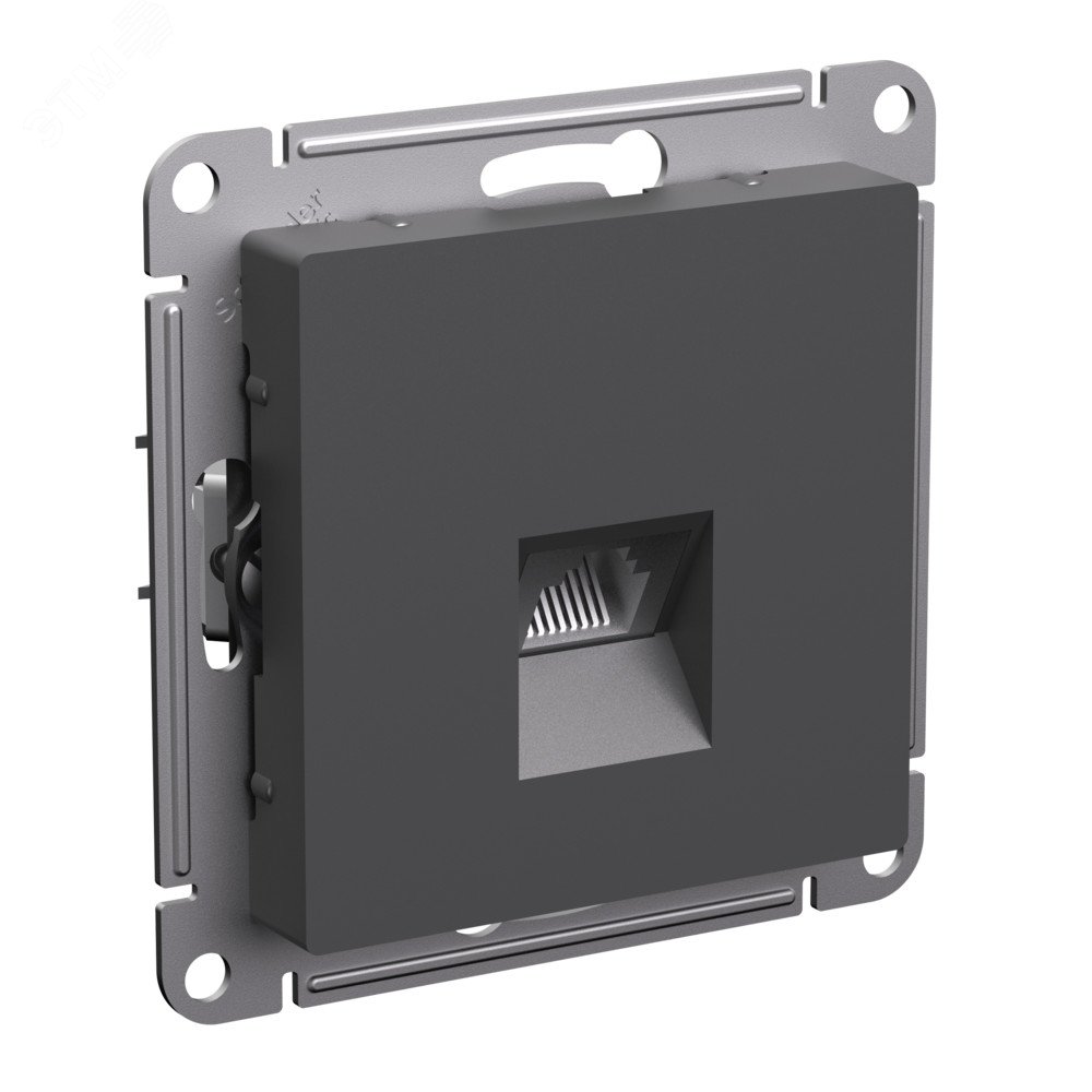 ATLASDESIGN РОЗЕТКА компьютерная RJ45, кат. 6A, механизм, БАЗАЛЬТ ATN001486