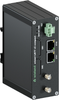Роутер WIENET LTE LR77v2c SL ETH - Маршрутизатор серии WieNet, интерфейсы: 2x SIM LTE, 2 порта RJ45 скорость передачи 10/100 MBit/s, антенные разъемы: ANT, DIV (2x SMA), WLAN 802.11 b/g/n, номинальное напряжение: 10-30 VDC, монтаж: на DIN рейку, материал 