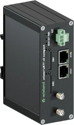 Роутер WIENET LTE LR77v2c SL ETH - Маршрутизатор серии WieNet, интерфейсы: 2x SIM LTE, 2 порта RJ45 скорость передачи 10/100 MBit/s, антенные разъемы: ANT, DIV (2x SMA), WLAN 802.11 b/g/n, номинальное напряжение: 10-30 VDC, монтаж: на DIN рейку, материал 