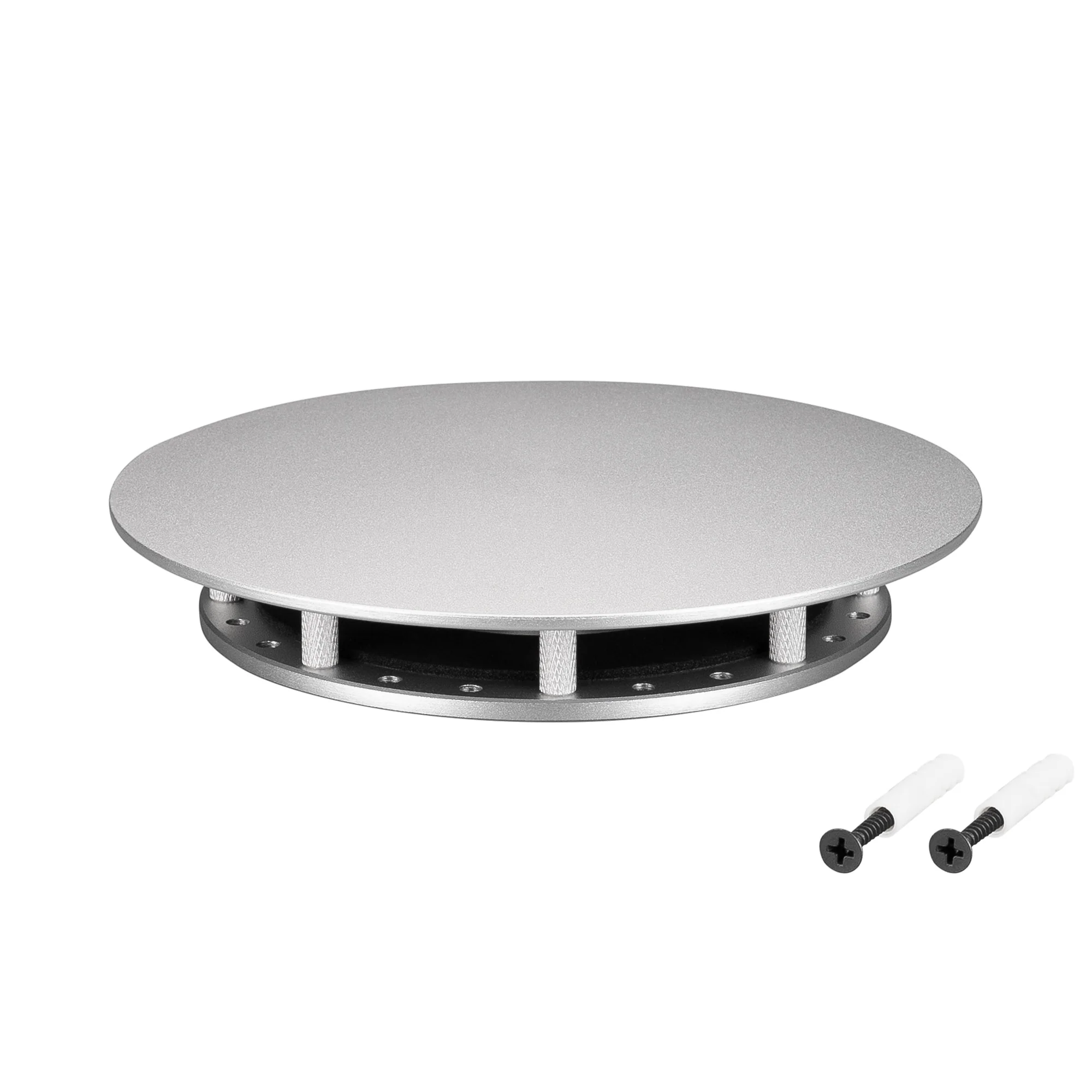Крепление MOONLIGHT-BASE-ROUND-D18-M Silver 046087 - Крепление герметичной ленты MOONLIGHT D18. Материал сталь, цвет серебряный. Размер крышки M (150х150 мм). Подходит для плоских поверхностей. Габариты держателя в сборке 150x150x26.5 мм. Диаметр основани
