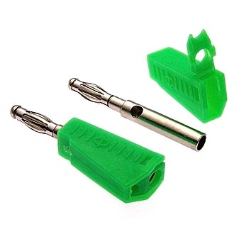 Z040 4MM STACKABLE PLUG GREEN - Штекер Z040 4 мм составной штекер, зеленый, под пайку