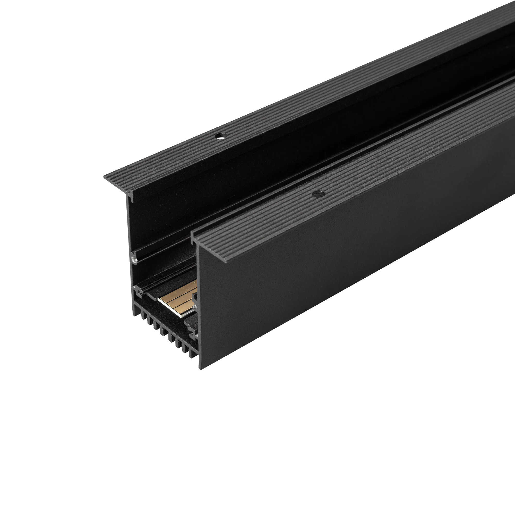 Трек встраиваемый MAG-TRACK-4560-F-1040 (BK) 026898 - Встраиваемый магнитный трек с фланцем, длина 1040мм. DC24V. Материал алюминий, цвет черный. Две заглушки в комплекте. Размер ДxШxВ: 1000x45x60мм. Размер (с учетом заглушек и фланцев) ДxШxВ: 1040x75x60м