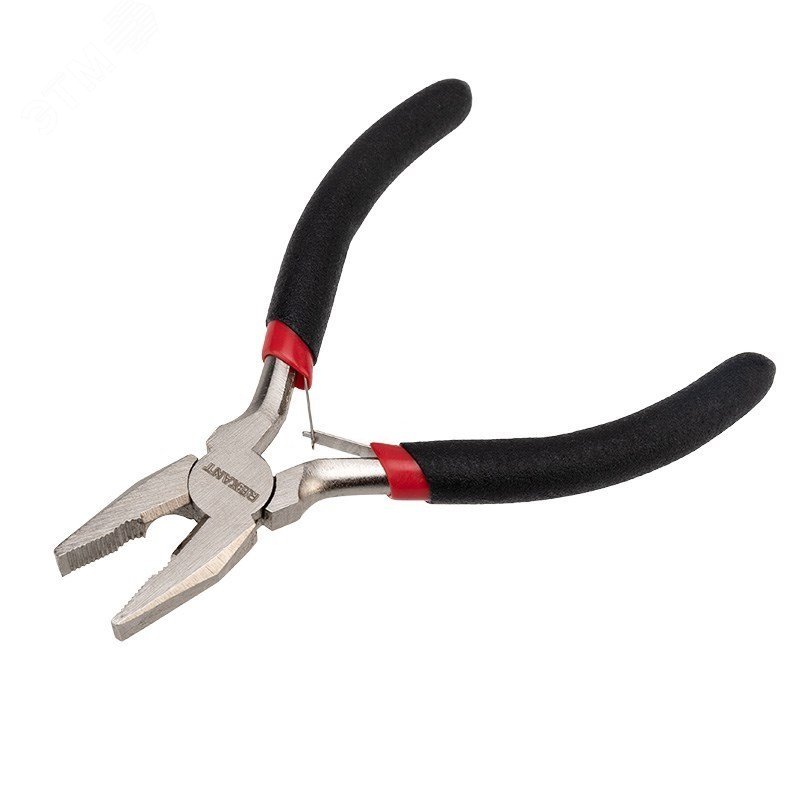 Плоскогубцы мини 120мм, никелированные - обливные рукоятки, авторазжим, высокоуглеродистая сталь CrV